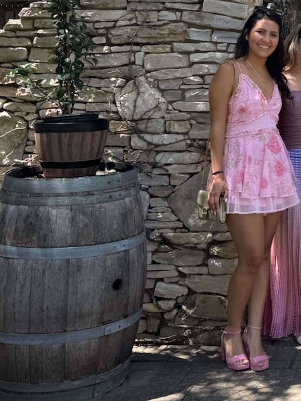 Pink Floral Tie-Back Romper - Picture 2 of 2